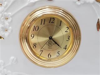 Lenox Cherry Blossom 6438717 24K Gold Plated Porcelain Desk Table Mantel Clock